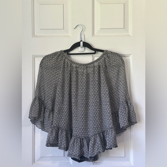 Isabel Marant Adriana Ruffle Printed Georgette Silk Top. Size 38/US 6. - Picture 6 of 6